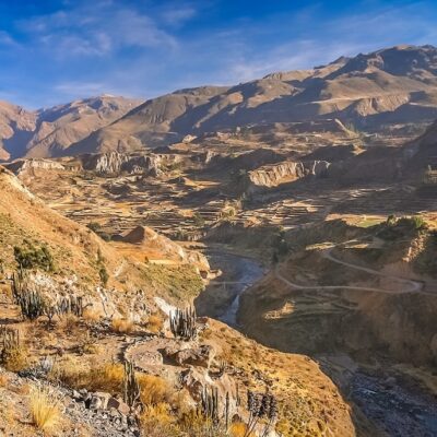 View of the deep Canyon Colca near Chivas, Peru