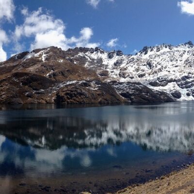 One of the stunning lakes you come across when hiking from Lares to the sacred valley in the Peruvian Andes