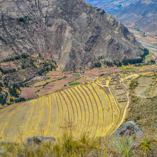 Inca terraces in the Sacred Valley - Pisac, Peru